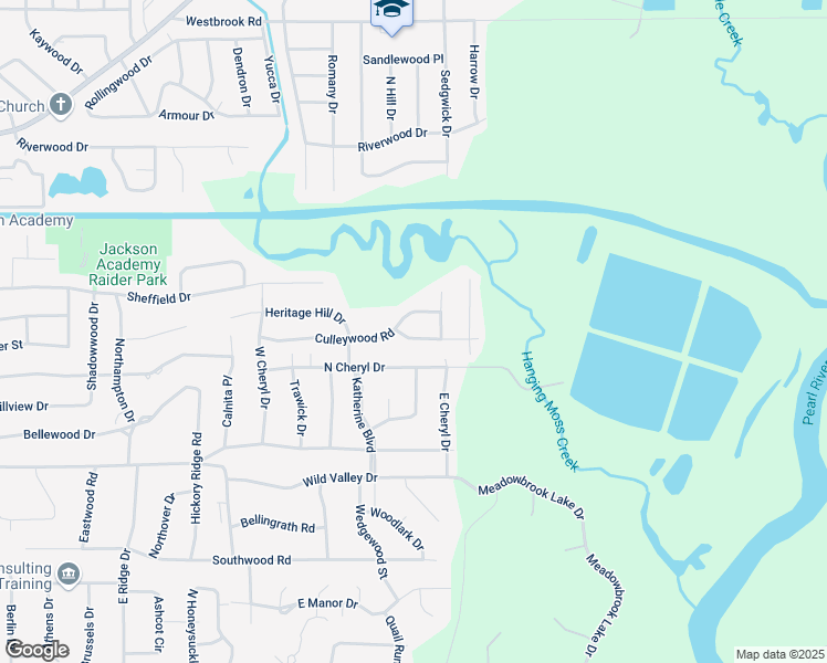 map of restaurants, bars, coffee shops, grocery stores, and more near 2437 Massena Drive in Jackson