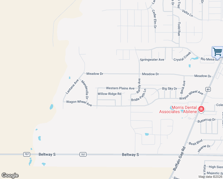 map of restaurants, bars, coffee shops, grocery stores, and more near 5325 Western Plains Avenue in Abilene