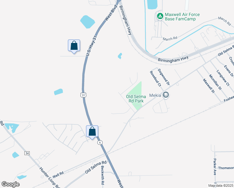 map of restaurants, bars, coffee shops, grocery stores, and more near 3149 Alan Lane in Montgomery