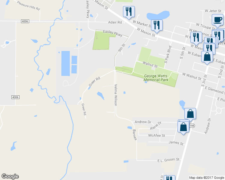 map of restaurants, bars, coffee shops, grocery stores, and more near 12942 Greer Road in Mabank