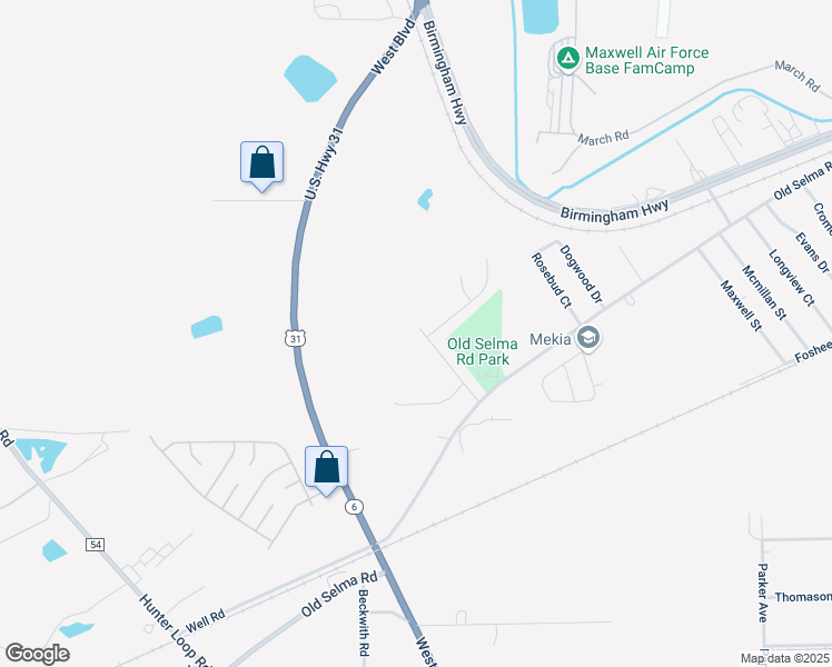 map of restaurants, bars, coffee shops, grocery stores, and more near 3149 Alan Lane in Montgomery