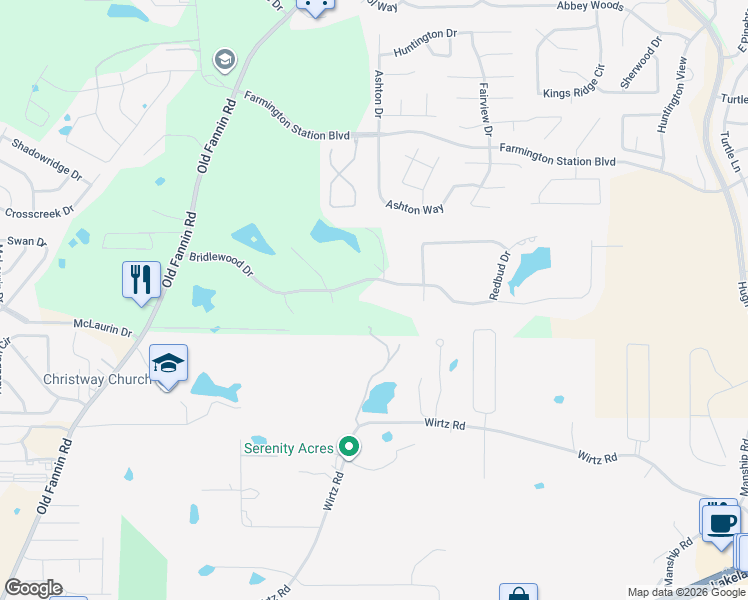 map of restaurants, bars, coffee shops, grocery stores, and more near 130 Bridlewood Drive in Brandon