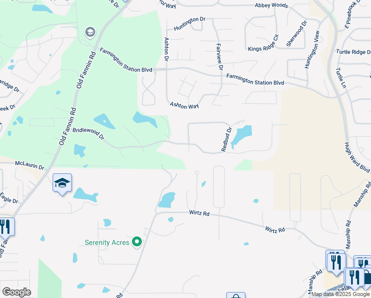 map of restaurants, bars, coffee shops, grocery stores, and more near 100 Poplar Ridge Drive in Brandon