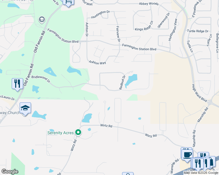 map of restaurants, bars, coffee shops, grocery stores, and more near 143 Bridlewood Drive in Brandon