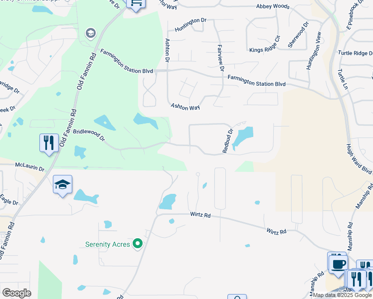 map of restaurants, bars, coffee shops, grocery stores, and more near 100 Poplar Ridge Drive in Brandon