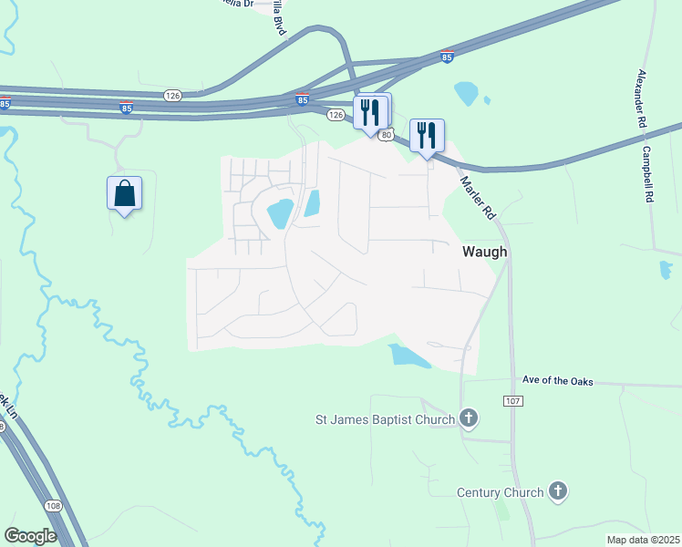map of restaurants, bars, coffee shops, grocery stores, and more near 136 Boulder Drive in Pike Road