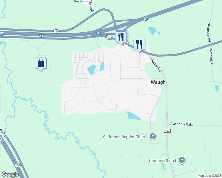 map of restaurants, bars, coffee shops, grocery stores, and more near 136 Boulder Drive in Pike Road