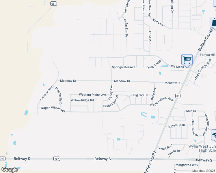 map of restaurants, bars, coffee shops, grocery stores, and more near 5210 Western Plains Avenue in Abilene
