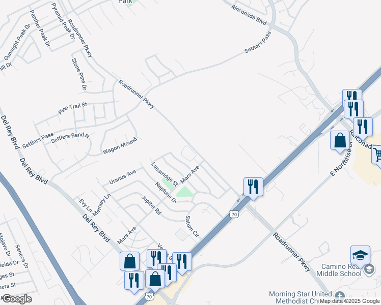 map of restaurants, bars, coffee shops, grocery stores, and more near 3332 Highridge Street in Las Cruces