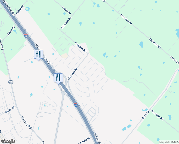 map of restaurants, bars, coffee shops, grocery stores, and more near 1703 Oriole Street in Ennis