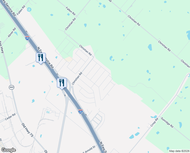 map of restaurants, bars, coffee shops, grocery stores, and more near 1703 Oriole Street in Ennis