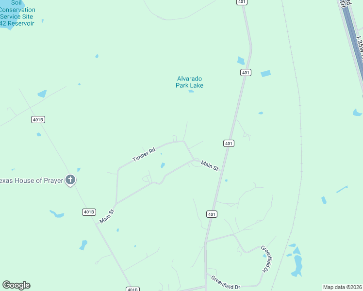 map of restaurants, bars, coffee shops, grocery stores, and more near 7209 Timber Road in Alvarado