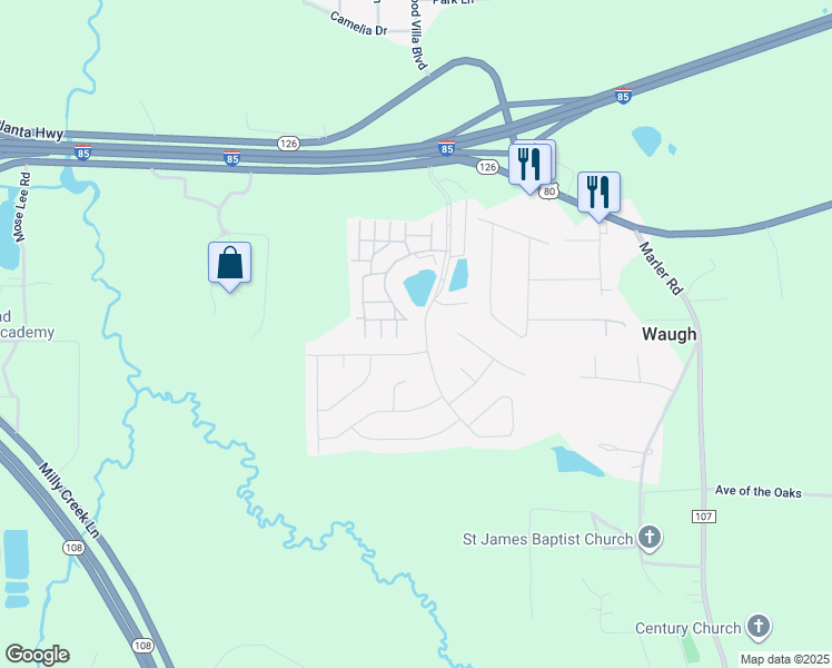 map of restaurants, bars, coffee shops, grocery stores, and more near 406 Stone Park Boulevard in Pike Road