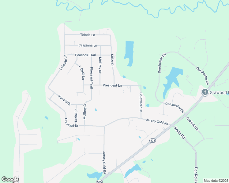 map of restaurants, bars, coffee shops, grocery stores, and more near 6383 President Lane in Keithville