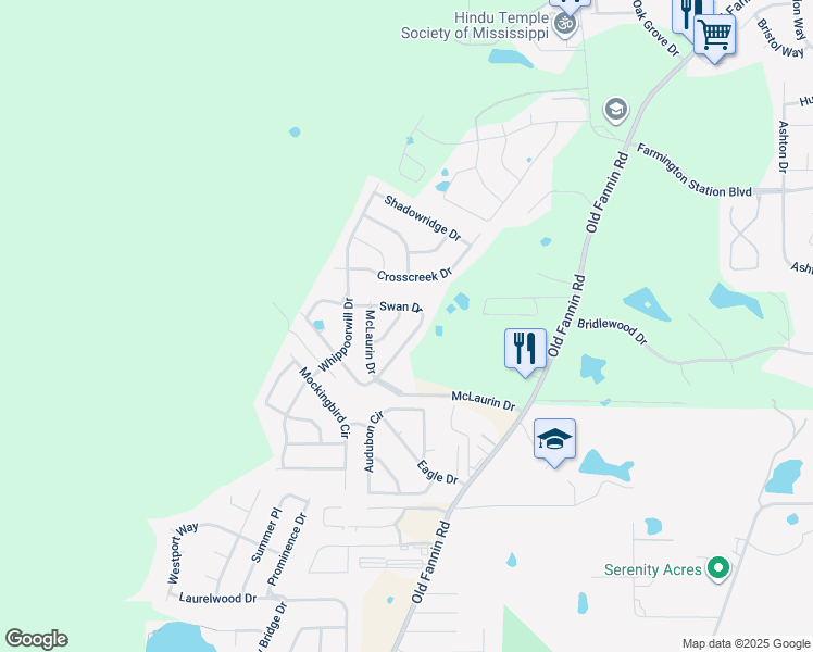 map of restaurants, bars, coffee shops, grocery stores, and more near 412 Oriole Way in Brandon
