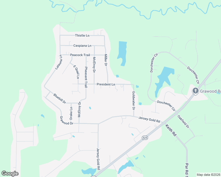 map of restaurants, bars, coffee shops, grocery stores, and more near 6383 President Lane in Keithville