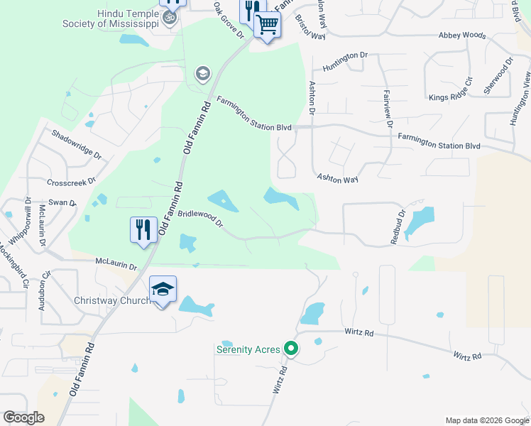 map of restaurants, bars, coffee shops, grocery stores, and more near 103 Hickory Cove in Brandon
