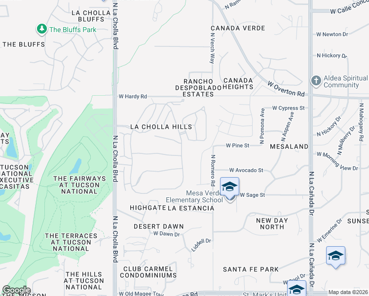 map of restaurants, bars, coffee shops, grocery stores, and more near 1688 West Dalehaven Circle in Tucson