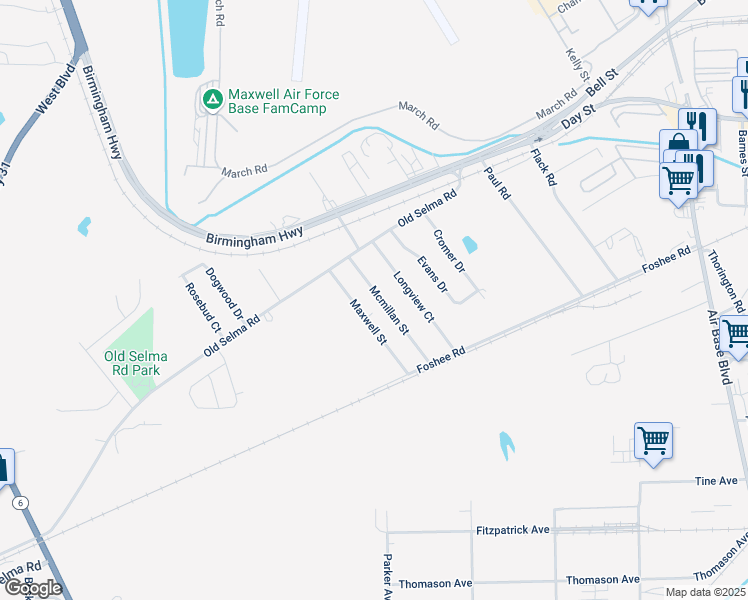 map of restaurants, bars, coffee shops, grocery stores, and more near 38 Mcmillan Street in Montgomery