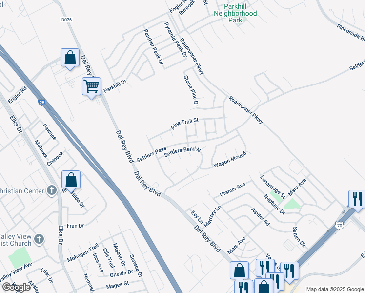 map of restaurants, bars, coffee shops, grocery stores, and more near 3945 Suncreek Court in Las Cruces