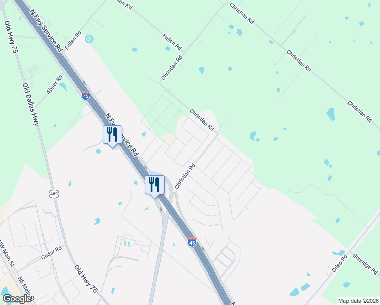 map of restaurants, bars, coffee shops, grocery stores, and more near 1508 Blue Jay Drive in Ennis