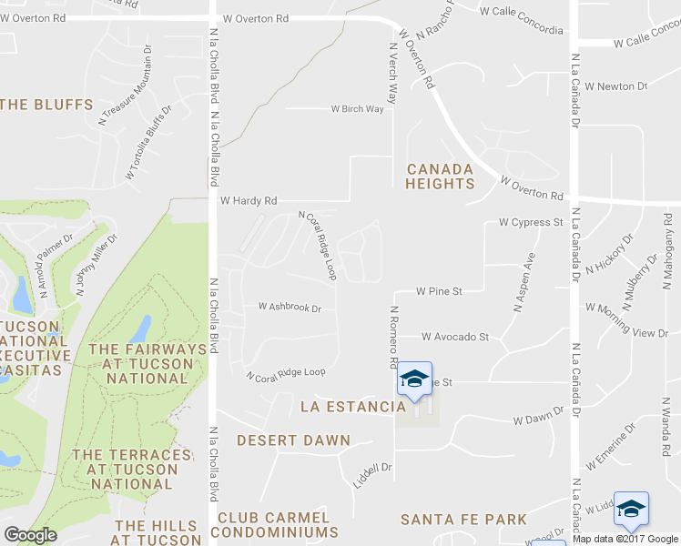 map of restaurants, bars, coffee shops, grocery stores, and more near 1662 West Dalehaven Circle in Tucson