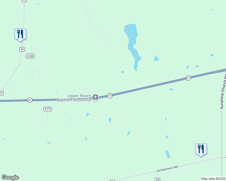 map of restaurants, bars, coffee shops, grocery stores, and more near 16743 Texas 31 in Tyler