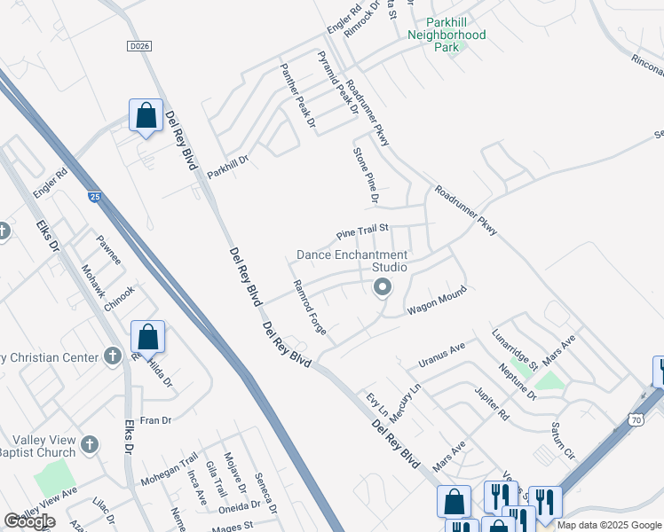 map of restaurants, bars, coffee shops, grocery stores, and more near 4030 Scot Pine Place in Las Cruces