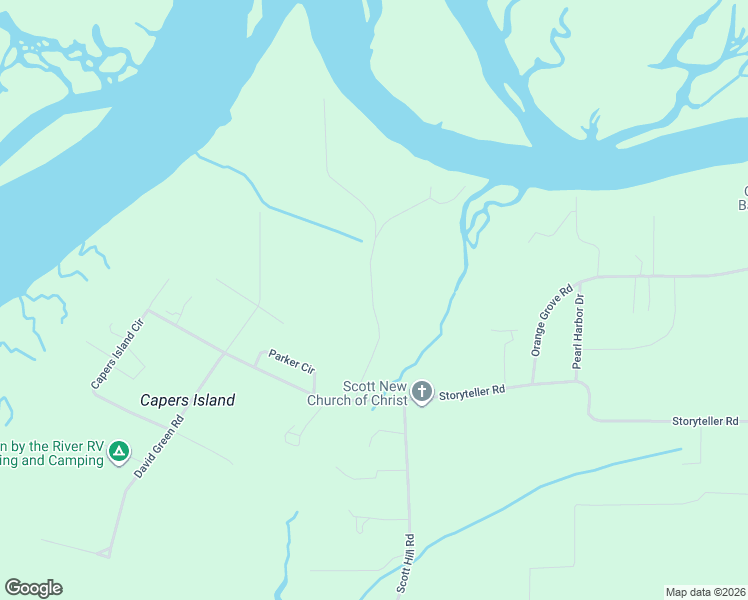 map of restaurants, bars, coffee shops, grocery stores, and more near 150 Bridgewood Road in Saint Helena Island