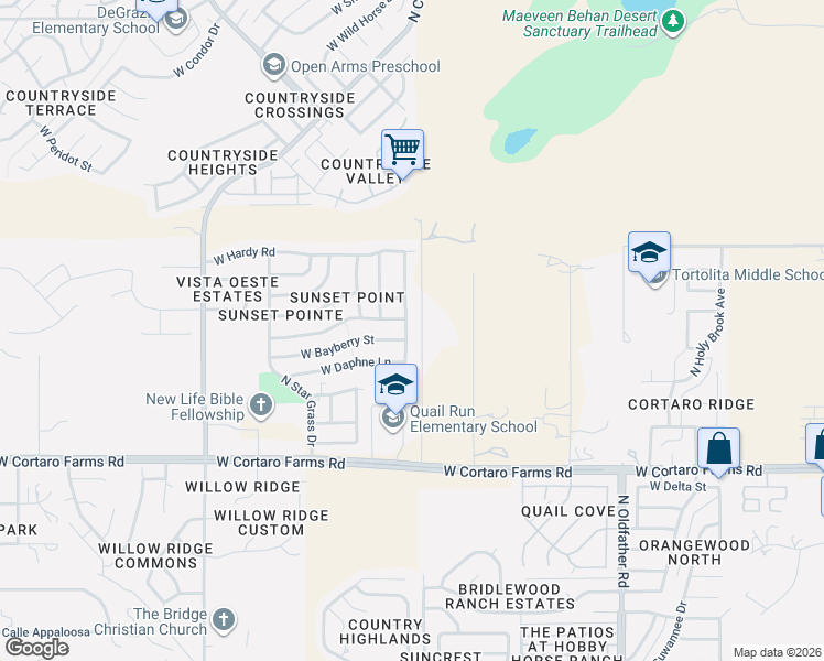 map of restaurants, bars, coffee shops, grocery stores, and more near 8660 North Chinaberry Street in Tucson