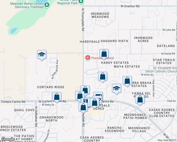 map of restaurants, bars, coffee shops, grocery stores, and more near 3768 West Sunbright Drive in Tucson