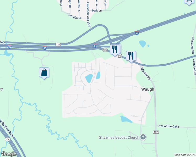 map of restaurants, bars, coffee shops, grocery stores, and more near 406 Stone Park Boulevard in Pike Road