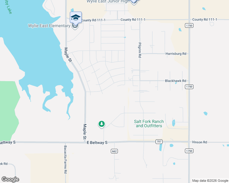map of restaurants, bars, coffee shops, grocery stores, and more near 7598 Hudson Way in Abilene