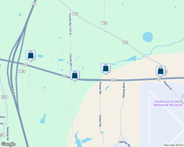 map of restaurants, bars, coffee shops, grocery stores, and more near 14870 State Highway 64 in Tyler