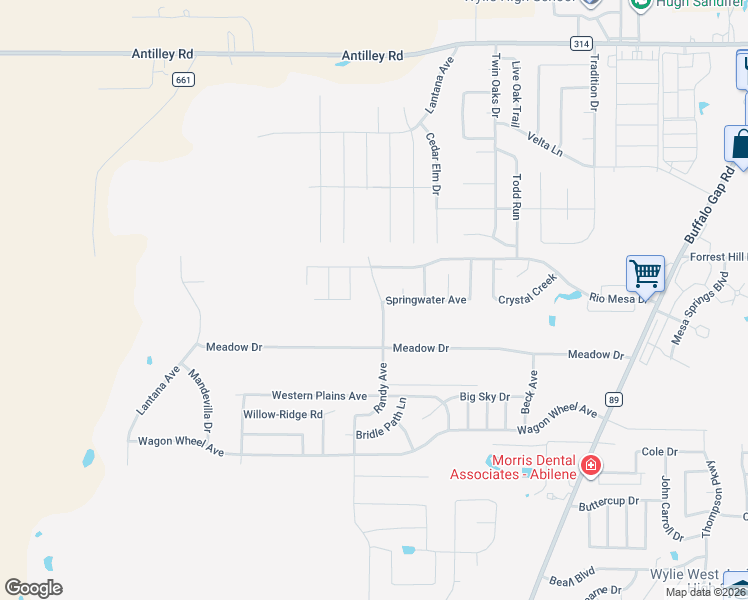 map of restaurants, bars, coffee shops, grocery stores, and more near 7034 Randy Avenue in Abilene