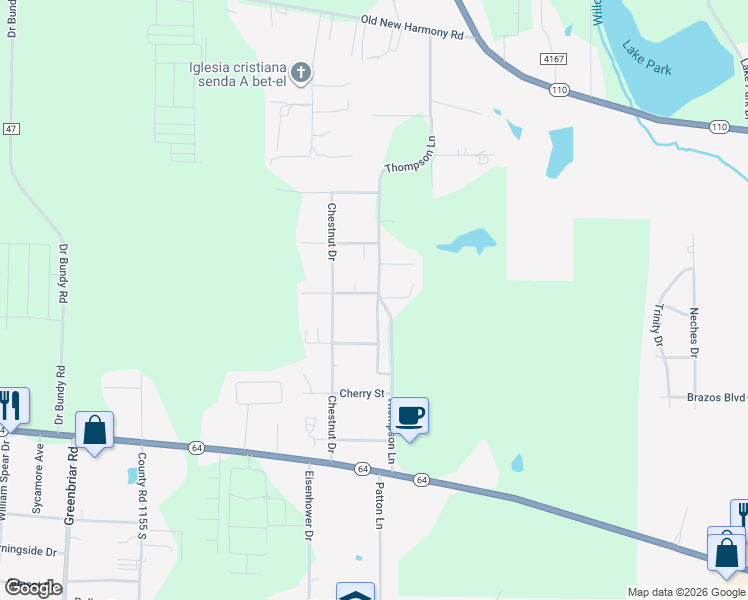 map of restaurants, bars, coffee shops, grocery stores, and more near 11833 Garland St in Tyler