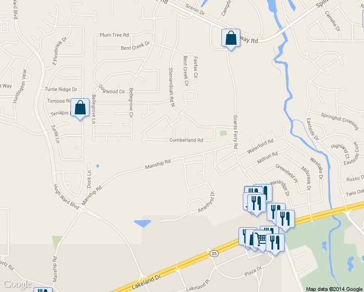map of restaurants, bars, coffee shops, grocery stores, and more near 131 Cumberland Rd in Brandon