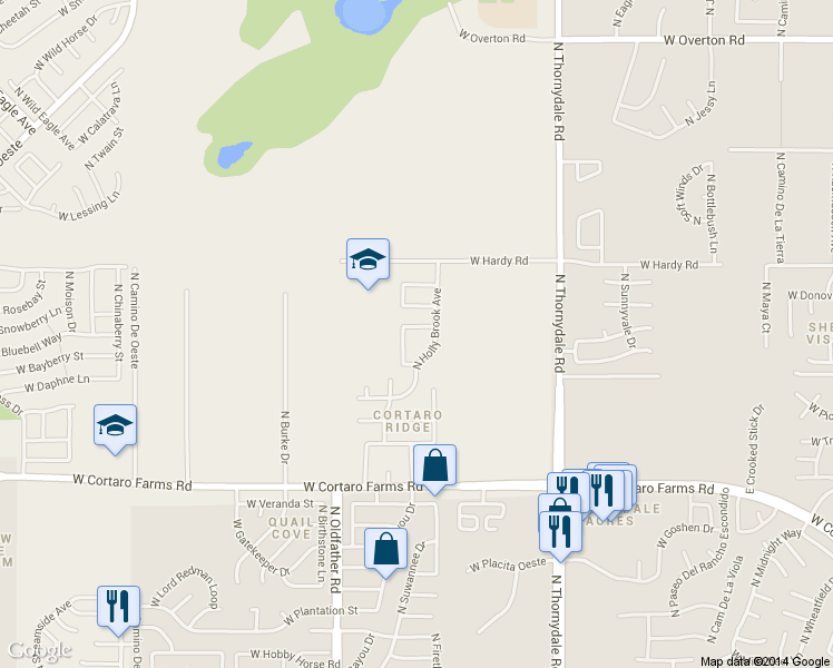 map of restaurants, bars, coffee shops, grocery stores, and more near 4051 West Keeler Street in Tucson