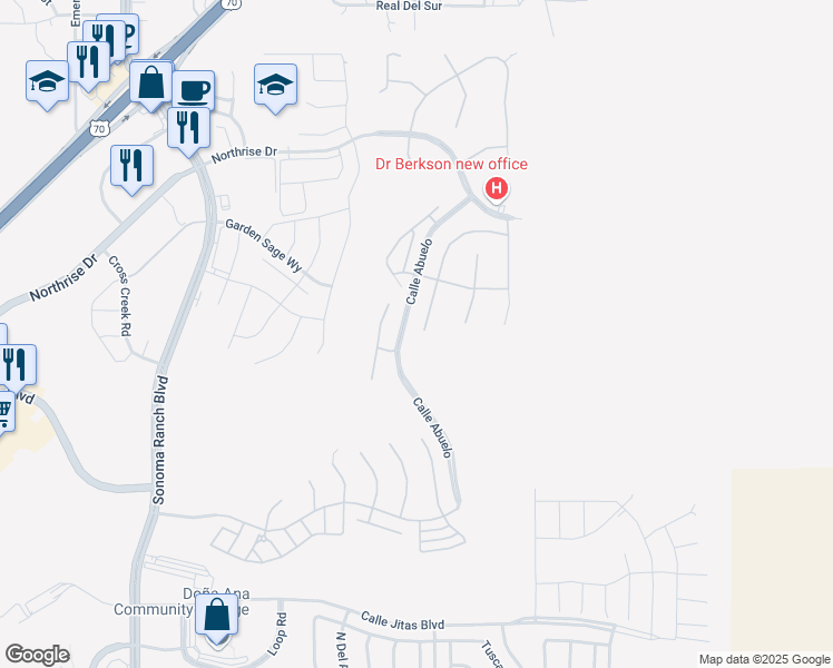 map of restaurants, bars, coffee shops, grocery stores, and more near 4311 Isleta Court in Las Cruces