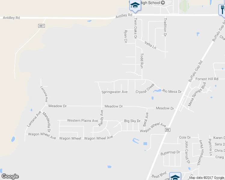 map of restaurants, bars, coffee shops, grocery stores, and more near 7034 Waterway Lane in Abilene