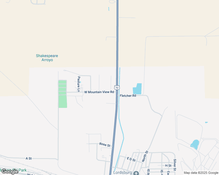 map of restaurants, bars, coffee shops, grocery stores, and more near 101 Collins Drive in Lordsburg