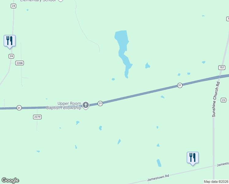 map of restaurants, bars, coffee shops, grocery stores, and more near 16743 Texas 31 in Tyler