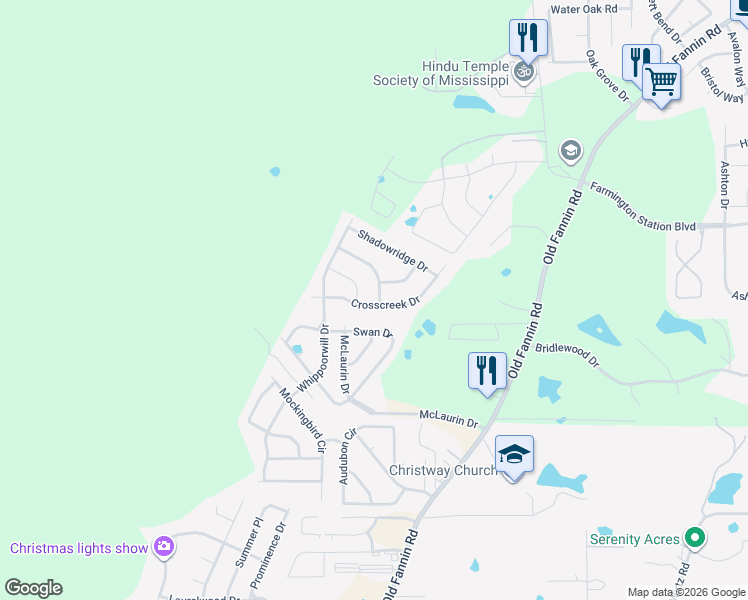 map of restaurants, bars, coffee shops, grocery stores, and more near 401 Timber Ridge Way in Brandon