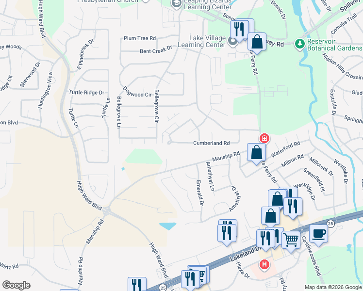 map of restaurants, bars, coffee shops, grocery stores, and more near 195 Cumberland Road in Brandon