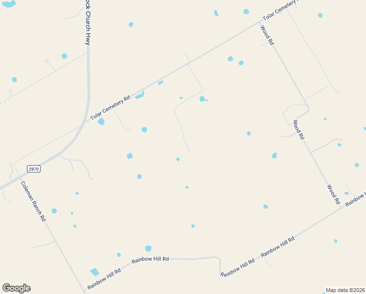 map of restaurants, bars, coffee shops, grocery stores, and more near 1605 Tolar Cemetery Road in Tolar