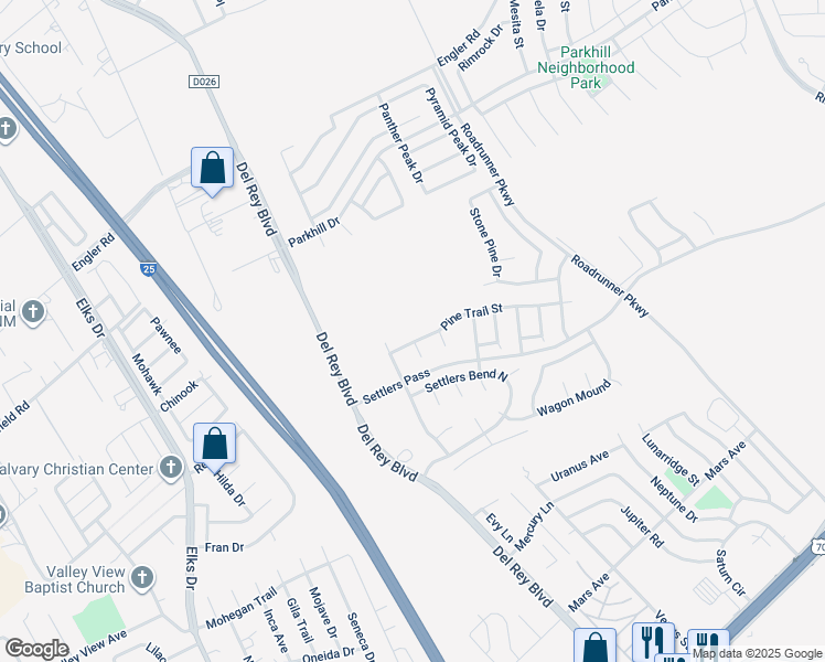 map of restaurants, bars, coffee shops, grocery stores, and more near 1973 Pine Trail Street in Las Cruces