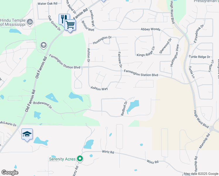 map of restaurants, bars, coffee shops, grocery stores, and more near 246 Ashton Way in Brandon