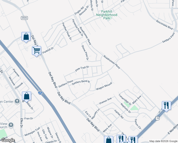 map of restaurants, bars, coffee shops, grocery stores, and more near 2060 Pinecone Way in Las Cruces