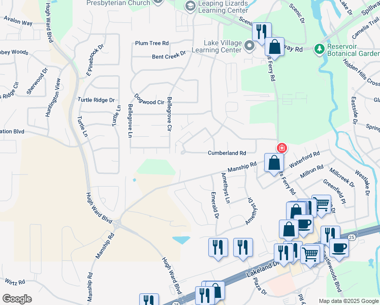 map of restaurants, bars, coffee shops, grocery stores, and more near 195 Cumberland Road in Brandon