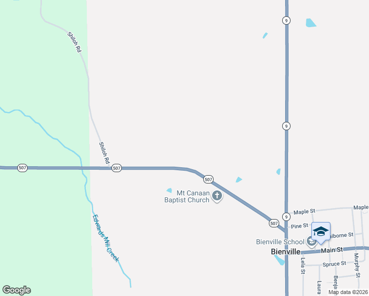 map of restaurants, bars, coffee shops, grocery stores, and more near 8601 Highway 507 in Bienville